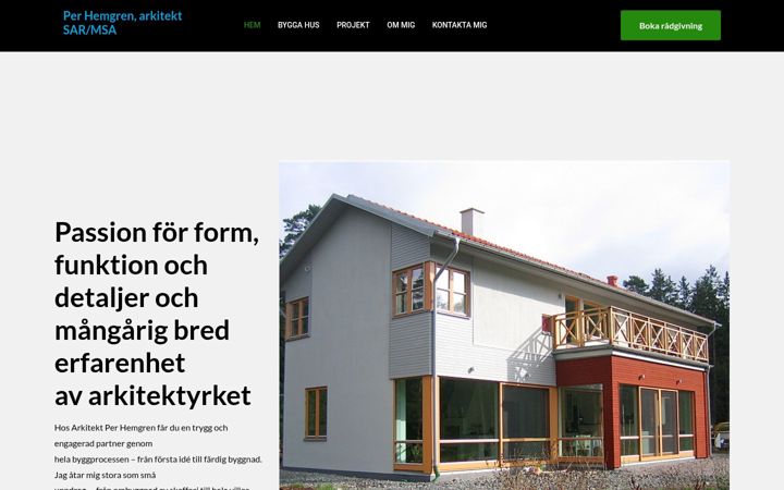 Screenshot of arkitekthemgren.se