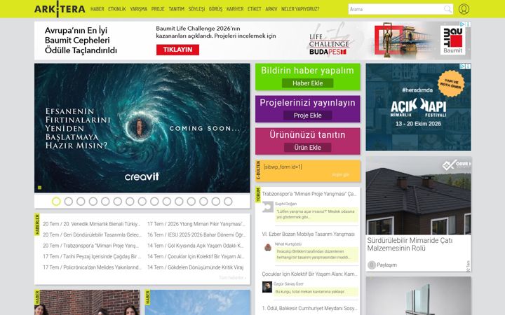 Screenshot of arkitera.com