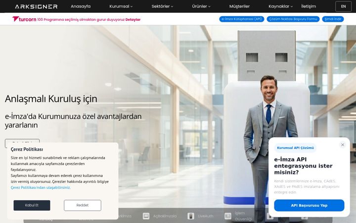 Screenshot stránky arksigner.com