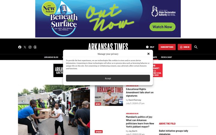 Screenshot of arktimes.com