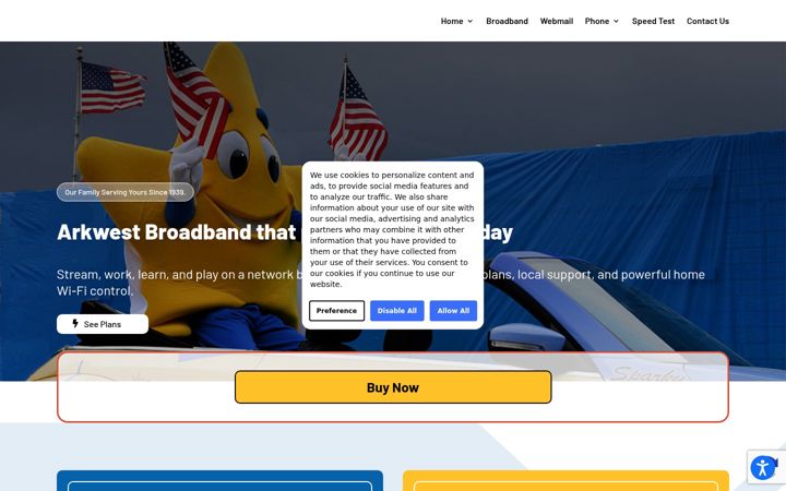 Screenshot of arkwest.com