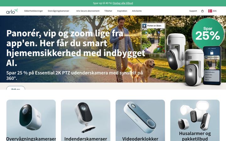 Skjámynd af arlo.com