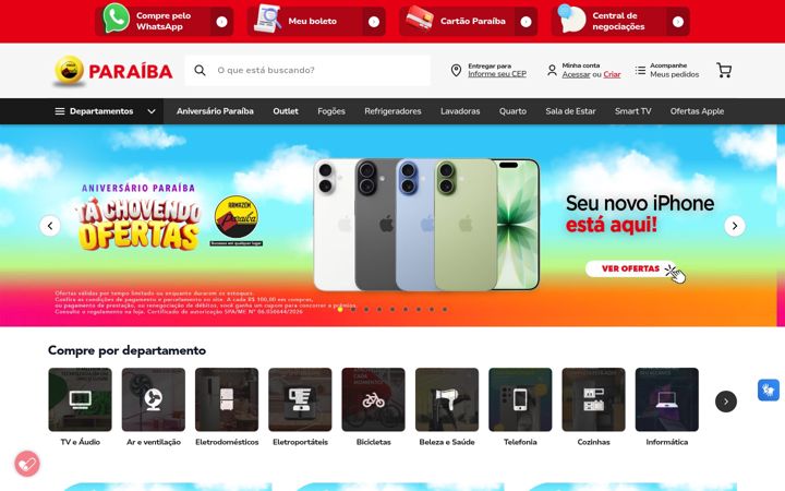 Screenshot of armazemparaiba.com.br
