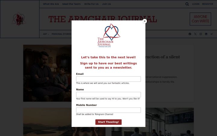 Screenshot of armchairjournal.com