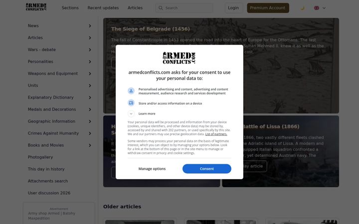 Screenshot of armedconflicts.com