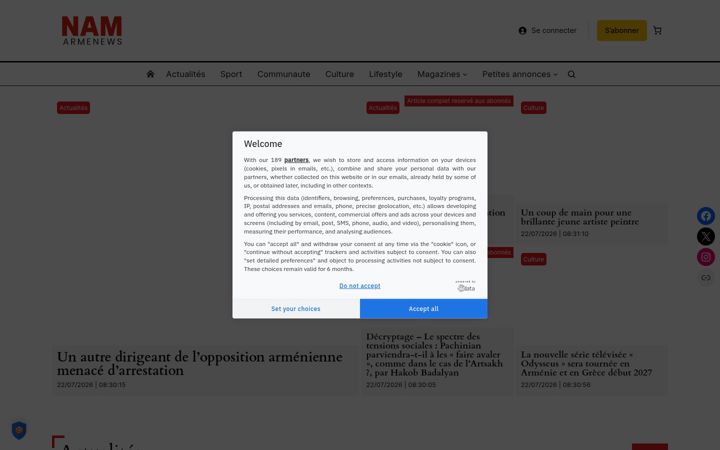 Screenshot of armenews.com