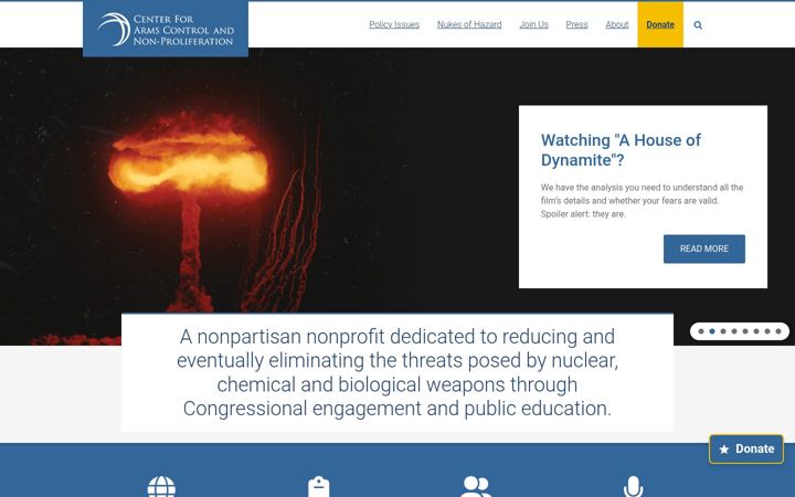 Screenshot of armscontrolcenter.org