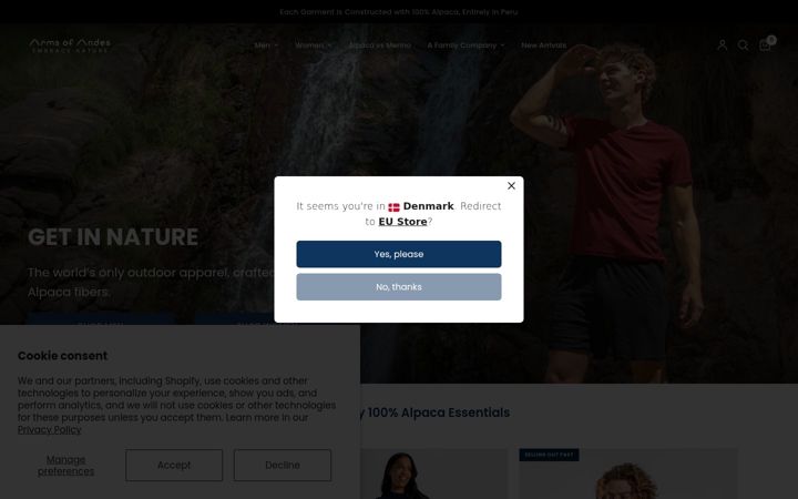 Screenshot of armsofandes.com