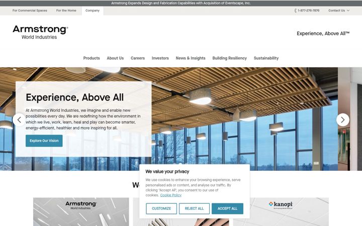 Screenshot of armstrong.com