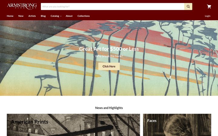 Screenshot of armstrongfineart.com