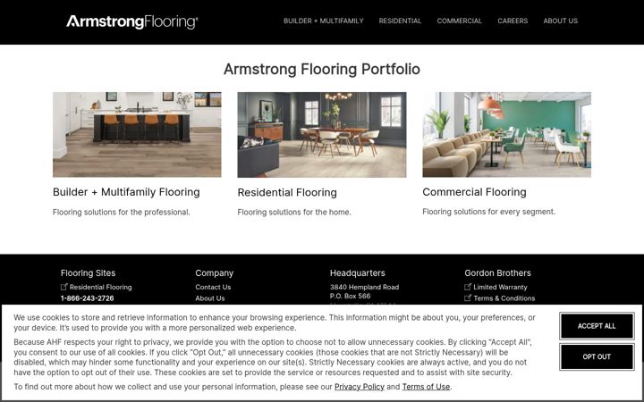 Screenshot of armstrongflooring.com