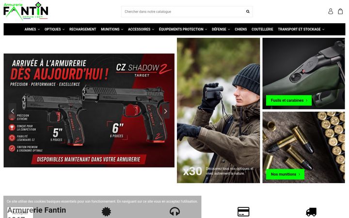 Screenshot of armurerie-fantin.fr
