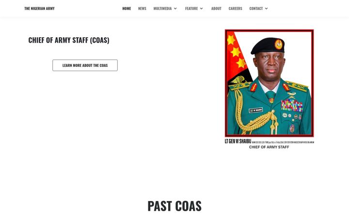 Screenshot of army.mil.ng