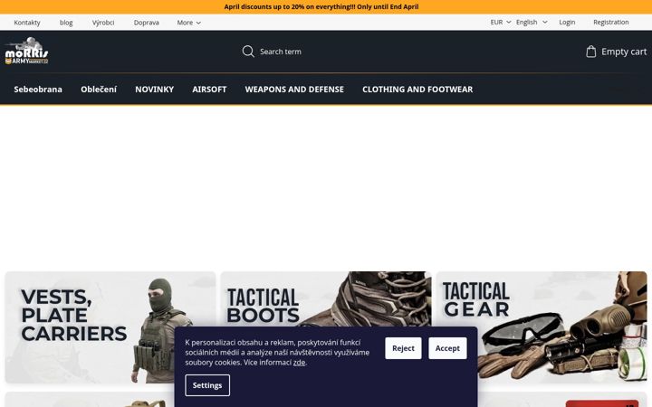 Screenshot of armymarket.eu
