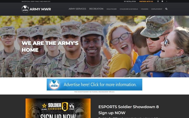 Screenshot του armymwr.com