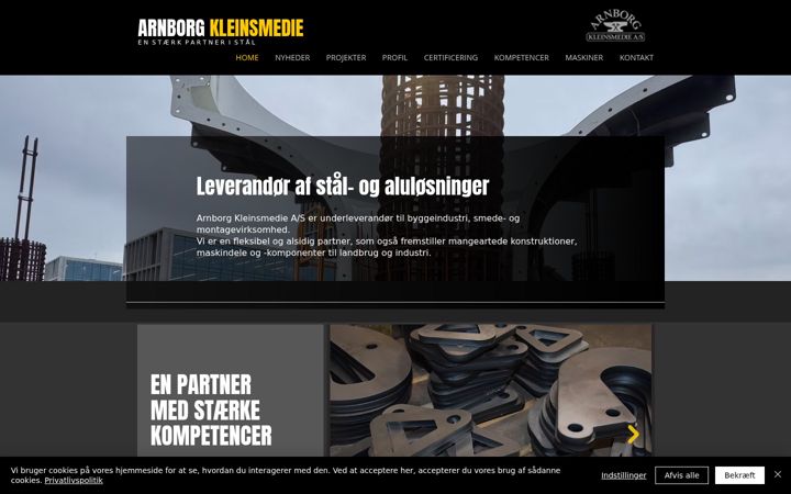 Snímek obrazovky arnborgkleinsmedie.dk