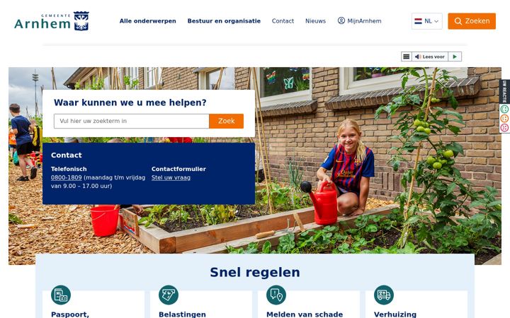 Posnetek zaslona arnhem.nl