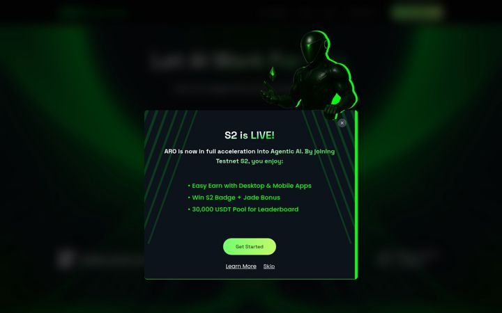 Screenshot of aro.network