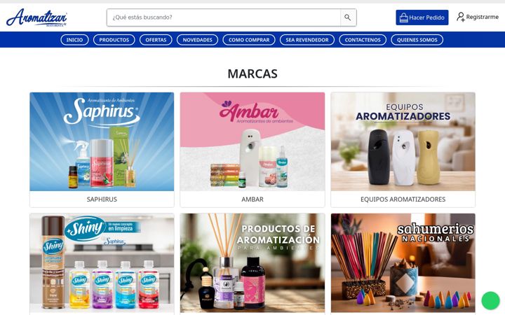 Screenshot of aromatizarmayorista.com.ar