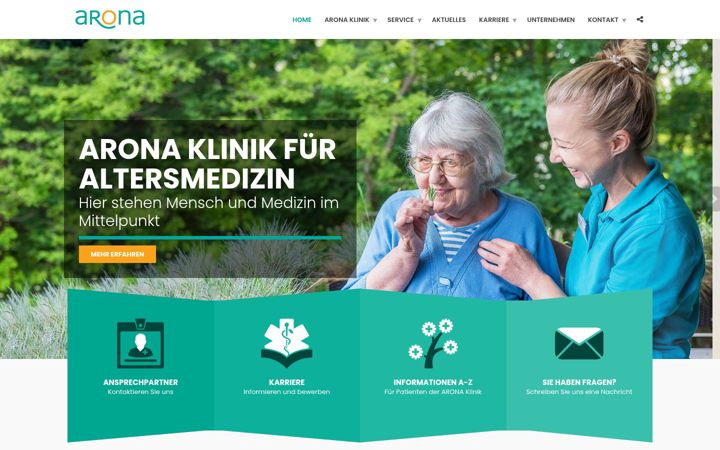 Screenshot ta' arona-kliniken.de
