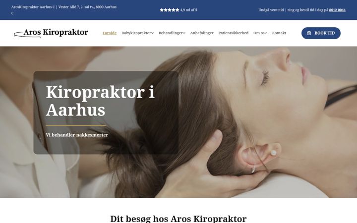 Captura de pantalla de aroskiropraktor.dk