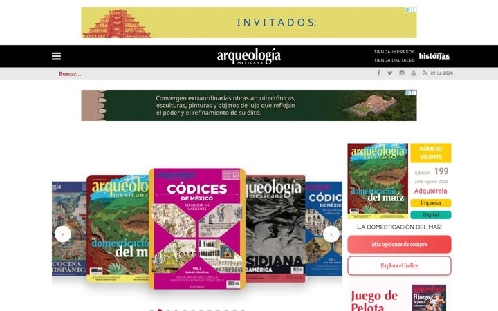 Screenshot of arqueologiamexicana.mx