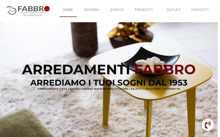 Screenshot stránky arredamentifabbro.it