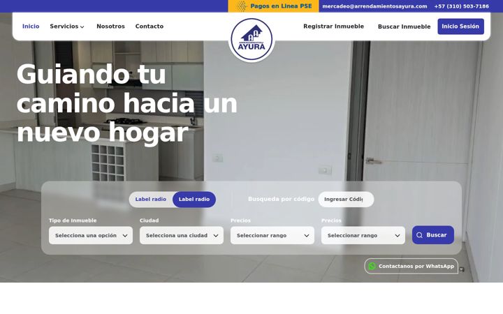 Ekrānuzņēmums no arrendamientosayura.com