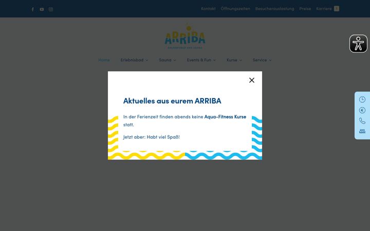 Snímek obrazovky arriba-erlebnisbad.de