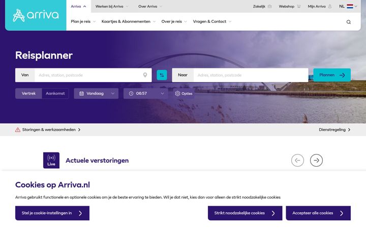 Screenshot of arriva.nl