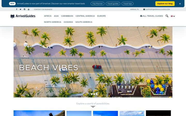 Screenshot of arrivalguides.com