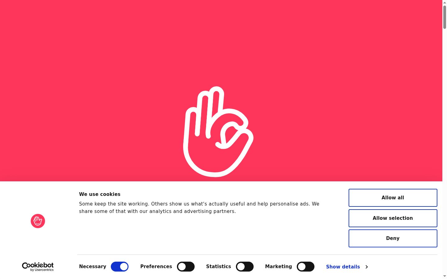 Screenshot of the consent banner shown before any interaction