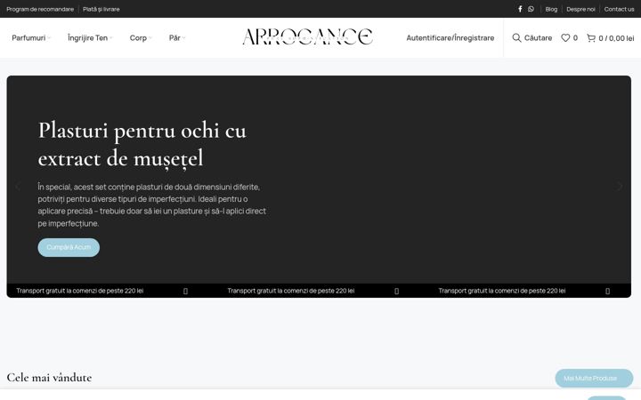 Captura de ecrã de arrogance.ro