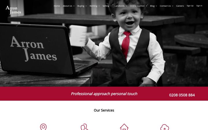 Screenshot of arronjames.com