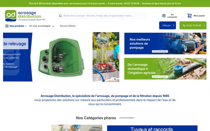 Screenshot ta' arrosage-distribution.fr