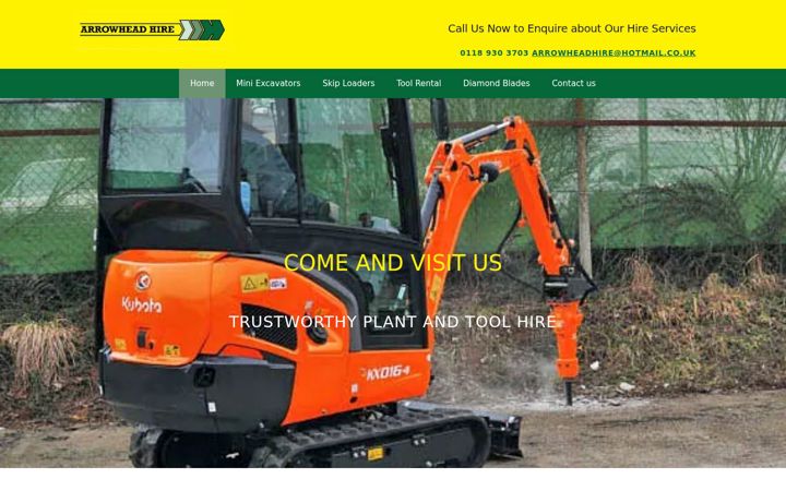 Screenshot of arrowheadhire.co.uk