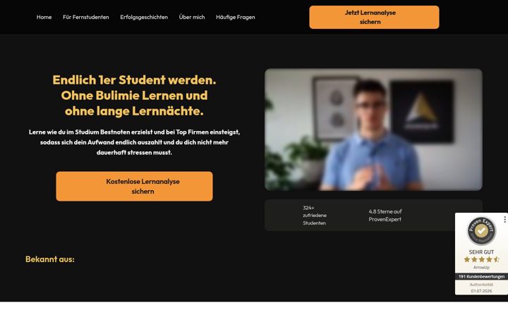 Screenshot of arrowup.de