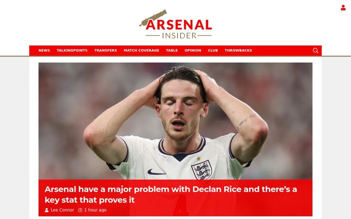 Screenshot of arsenalinsider.com