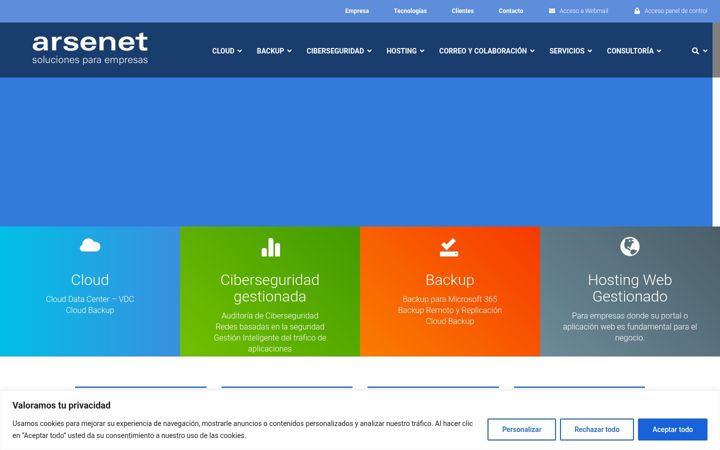 Screenshot of arsenet.com