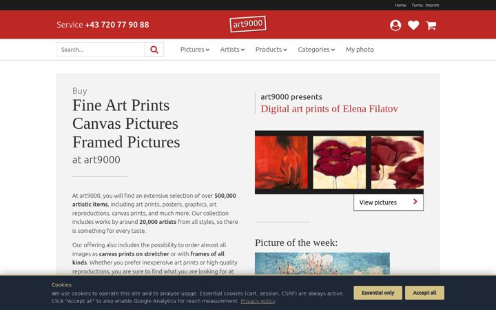Screenshot of art9000.com