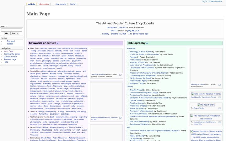 Screenshot of artandpopularculture.com