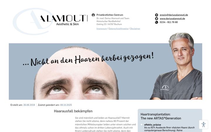 Skärmbild av artas-haarroboter.de