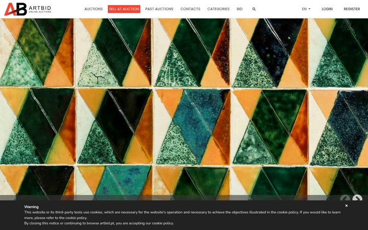 Snímek obrazovky artbid.pt