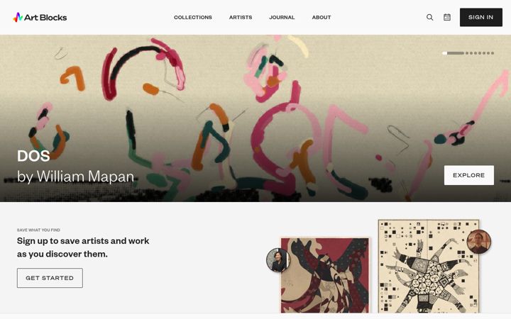 Screenshot of artblocks.io