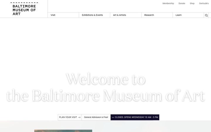 Screenshot of artbma.org