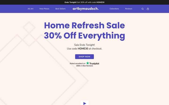 Screenshot of artbymaudsch.com