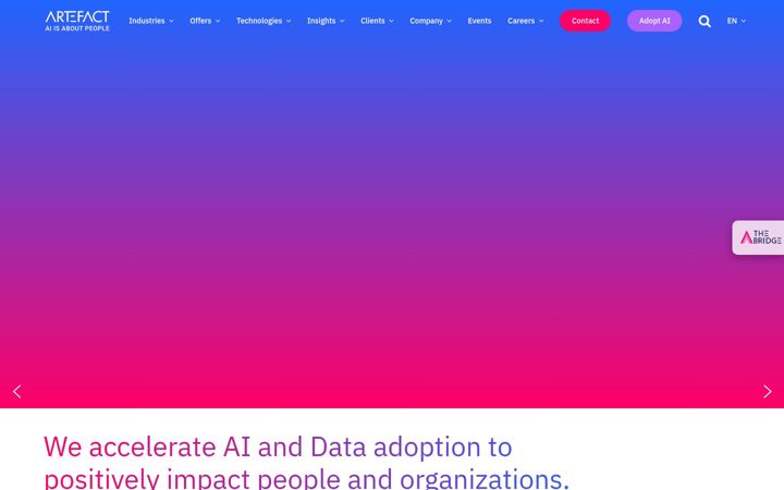 Screenshot of artefact.com