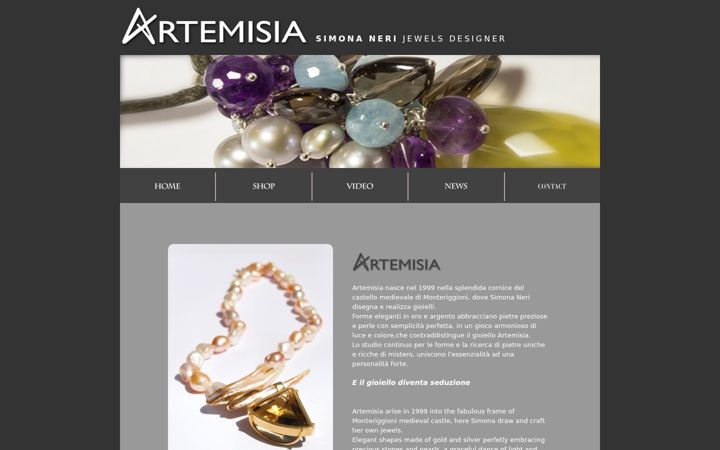 Skærmbillede af artemisiajewels.com