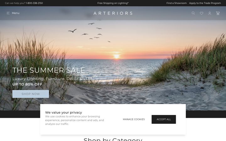 Screenshot of arteriorshome.com