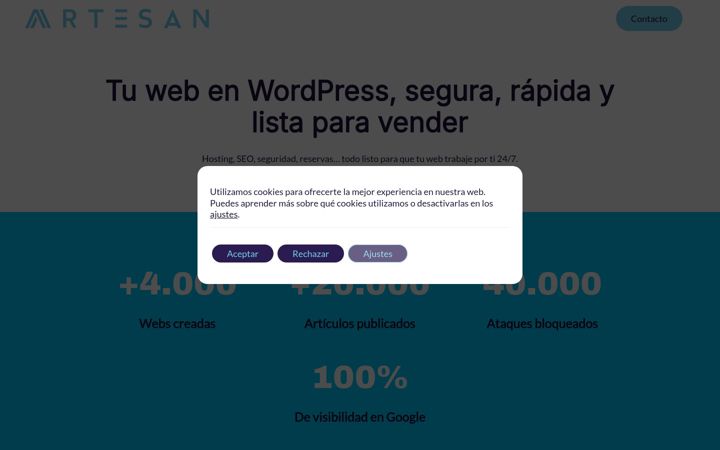 Screenshot of artesan.io